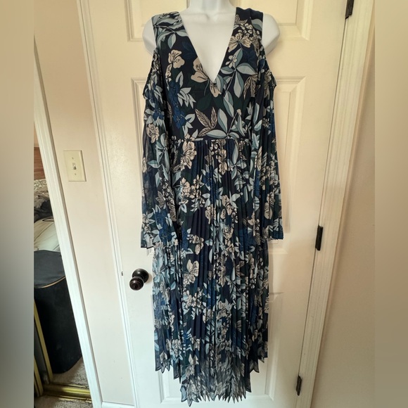 KEEPSAKE the Label Blue and White Pleated Tiered Dress, Women’s XS - Picture 1 of 9